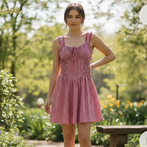 NWT Red Gingham Dress - Picture 1 of 4